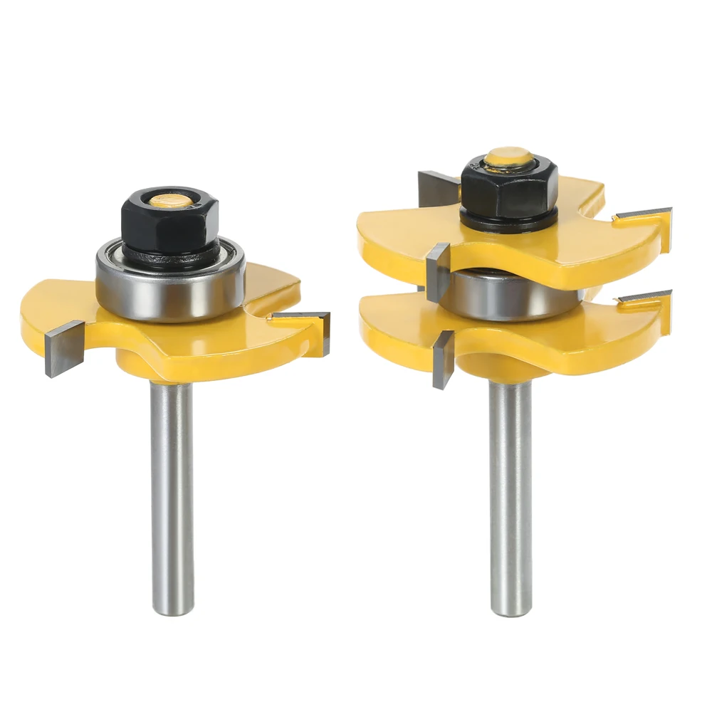 2PCS 3/4" Stock 1/4" Shank Tongue Groove Router Bit Set 3 Teeth T-shape Wood Milling Cutter For Woodworking Tools + Storage Box
2PCS 3/4" Stock 1/4" Shank Tongue Groove Router Bit Set 3 Teeth T-shape Wood Milling Cutter For Woodworking Tools + Storage Box