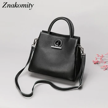 Znakomity Fashion Women Tote Bag 100% Genuine Leather Handbag Black Lady Crossbody Messenger Purse High Quality Shoulder Bags
Znakomity Fashion Women Tote Bag 100% Genuine Leather Handbag Black Lady Crossbody Messenger Purse High Quality Shoulder Bags