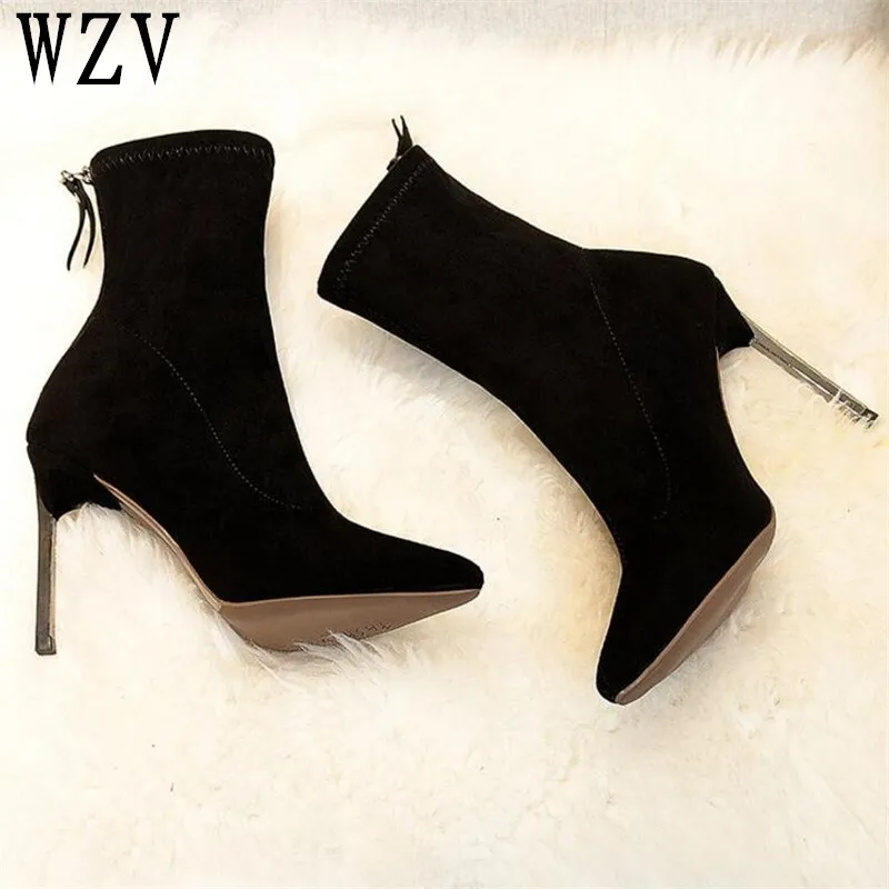 2018 Autumn Winter fashion Metal heel Women Boots Pointed toe stiletto thigh-heel boots Suede Leather ankle boots E415
2018 Autumn Winter fashion Metal heel Women Boots Pointed toe stiletto thigh-heel boots Suede Leather ankle boots E415