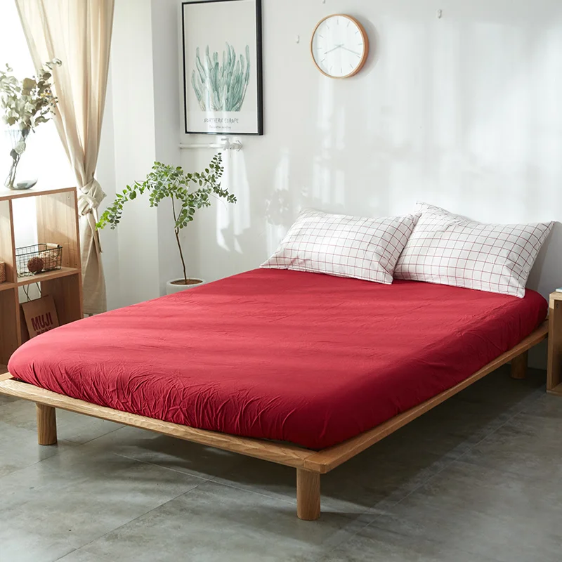 1PC Fitted Sheet with elastic band 100% garment washed cotton bedsheet 120cm 150cm 180*200cm mattress cover solid color red bed
1PC Fitted Sheet with elastic band 100% garment washed cotton bedsheet 120cm 150cm 180*200cm mattress cover solid color red bed