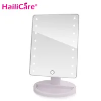 LED Touch Screen Makeup Mirror Professional Vanity Mirror With 16/22 LED Lights Health Beauty Adjustable Countertop 180 Rotating image