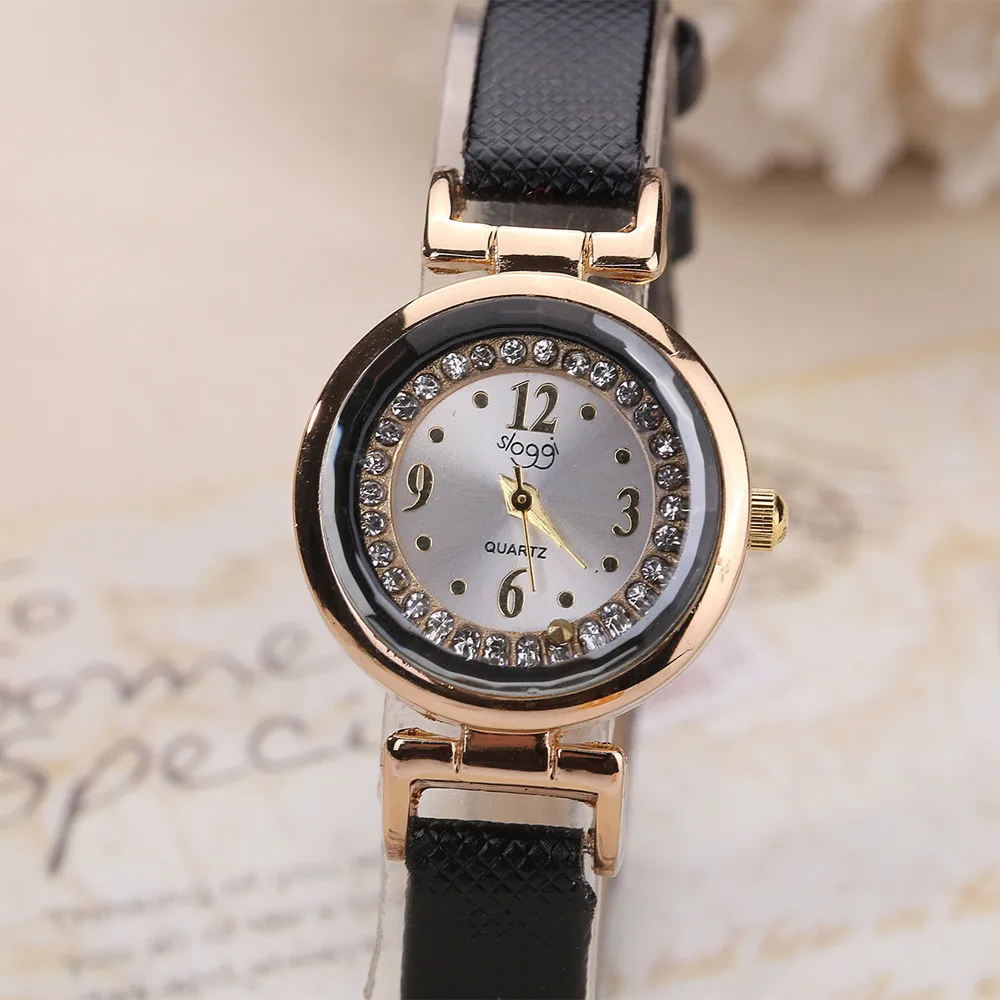 Luxury Brand Montre Femme Small Watch For Women Fine Leather Band Diamond Analog Quartz Movement Wrist Bayan Kol Saati #A | Наручные часы