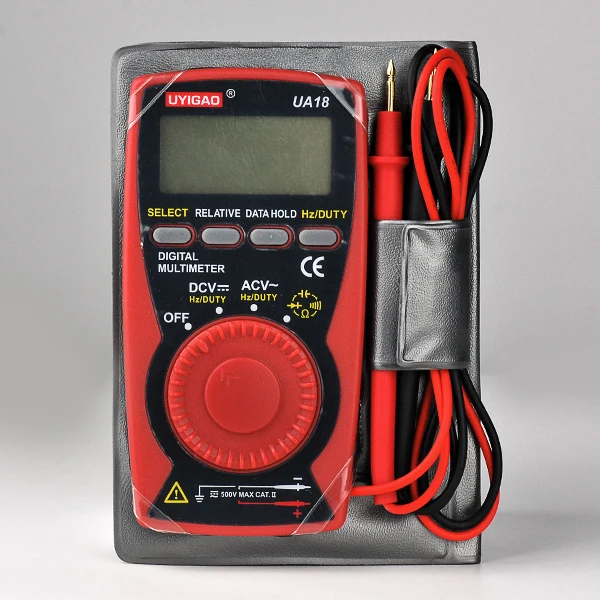 AU18 Pocket LCD Digital Multimeter 3 3/4 digit Volt Resistance Capacitance Frequency Auto range Hz Ohm CAP Diode 105*55*12mm
AU18 Pocket LCD Digital Multimeter 3 3/4 digit Volt Resistance Capacitance Frequency Auto range Hz Ohm CAP Diode 105*55*12mm