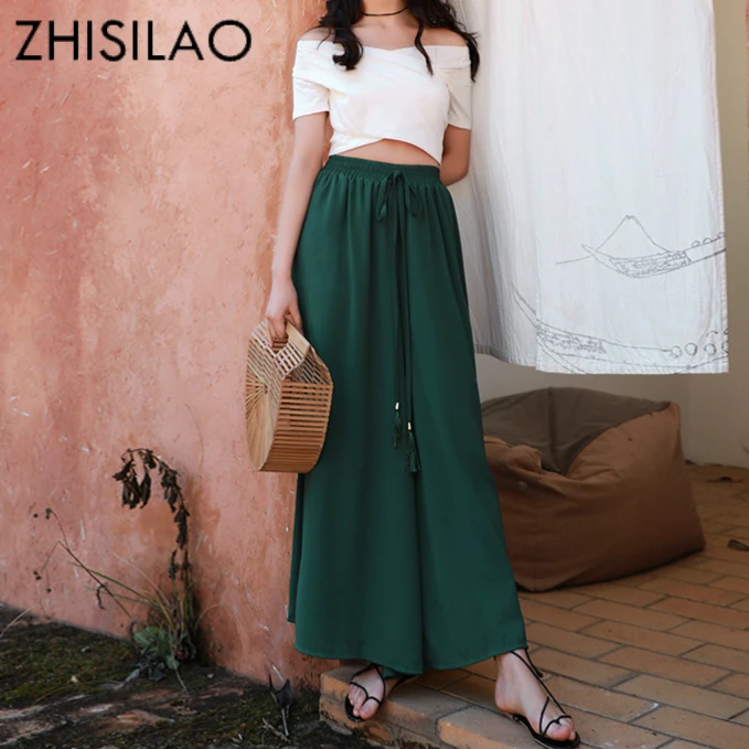 Solid Summer Beach Pants Women Plus Size Chiffon Wide Leg Trousers Maxi Loose Bohemian Holiday Pants Long Casual Pants Red Green
Solid Summer Beach Pants Women Plus Size Chiffon Wide Leg Trousers Maxi Loose Bohemian Holiday Pants Long Casual Pants Red Green
