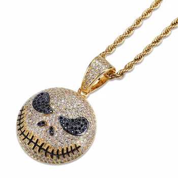 Hip Hop Rapper Full AAA CZ Zircon Bling Iced Out Gold Color Evil Skull Pendants Necklace for Men Halloween Jewelry Gift
Hip Hop Rapper Full AAA CZ Zircon Bling Iced Out Gold Color Evil Skull Pendants Necklace for Men Halloween Jewelry Gift