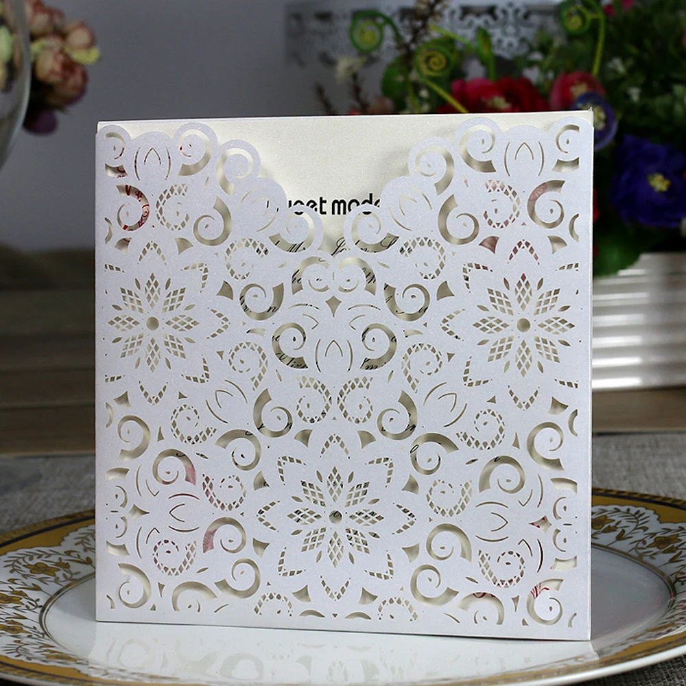 10cs Laser Cut European style Wedding Invitation Card Kit with Inner Sheet Envelope Hollow Out Wedding Card Party Decoration
10cs Laser Cut European style Wedding Invitation Card Kit with Inner Sheet Envelope Hollow Out Wedding Card Party Decoration