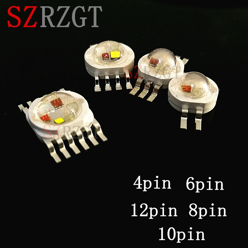 10 шт. RGBW (RGB + W Y UV) 6 Вт 9 12 15 21 светодиодные лампы излучатели диоды для сценического