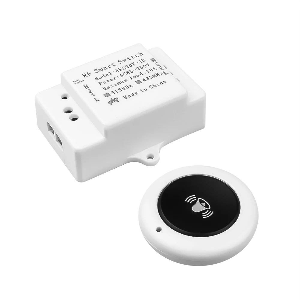 AC85-250V 110V 220V Relay 1CH 433mhz Wireless Remote Control Switch Receiver Module RF Round Doorbell Remote Controls
AC85-250V 110V 220V Relay 1CH 433mhz Wireless Remote Control Switch Receiver Module RF Round Doorbell Remote Controls