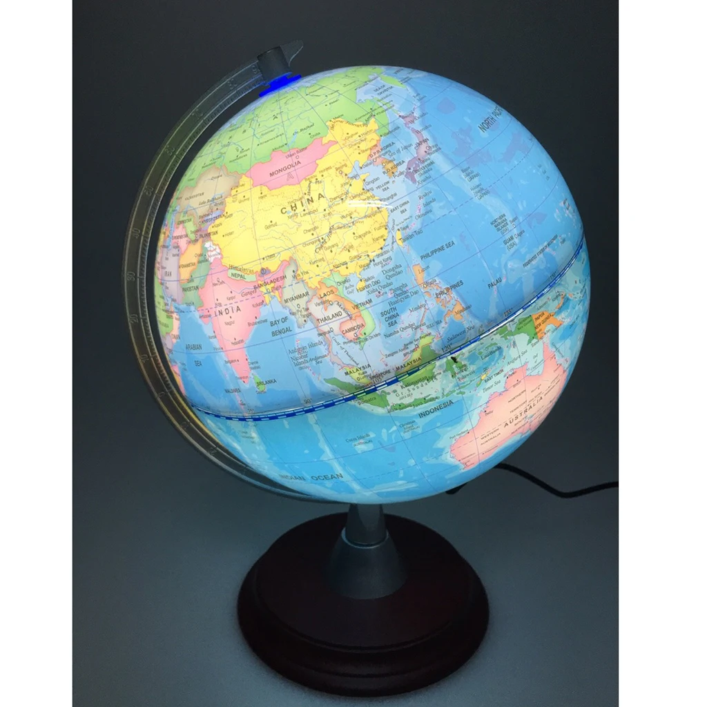 20cm Wooden Base ABS Geographical World Map Earth Ocean Globe Home/Decor Decor Supplies Educational Toy