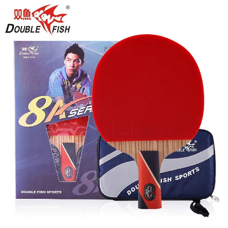 Фото Original Double Fish 8 star 8A-E Carbon Blade Table Tennis Rackets Racquet Pen-Hold Short Handle Loop Pingpong Paddle with Bag | Спорт и