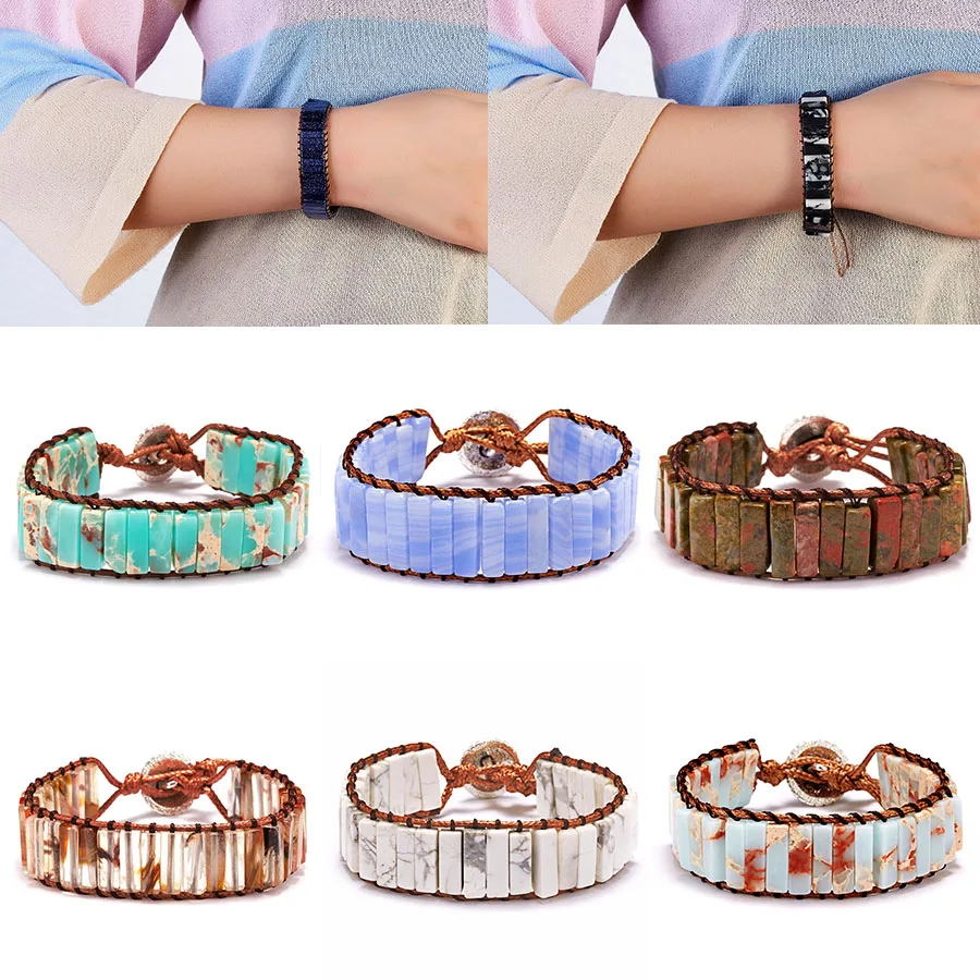 RINHOO Colorful Leather Amazon Stone Hand-knotted Knot Bracelet for Women Bohemian Pine Tianhe Natural Stone Bracelet Jewelry
RINHOO Colorful Leather Amazon Stone Hand-knotted Knot Bracelet for Women Bohemian Pine Tianhe Natural Stone Bracelet Jewelry