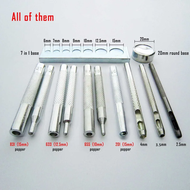 DIY Buttons Installation Metal Tools Snap Fasteners Buttons Rivets Press Studs Hand Punch Tool Set Kit for Leather Crafts
DIY Buttons Installation Metal Tools Snap Fasteners Buttons Rivets Press Studs Hand Punch Tool Set Kit for Leather Crafts