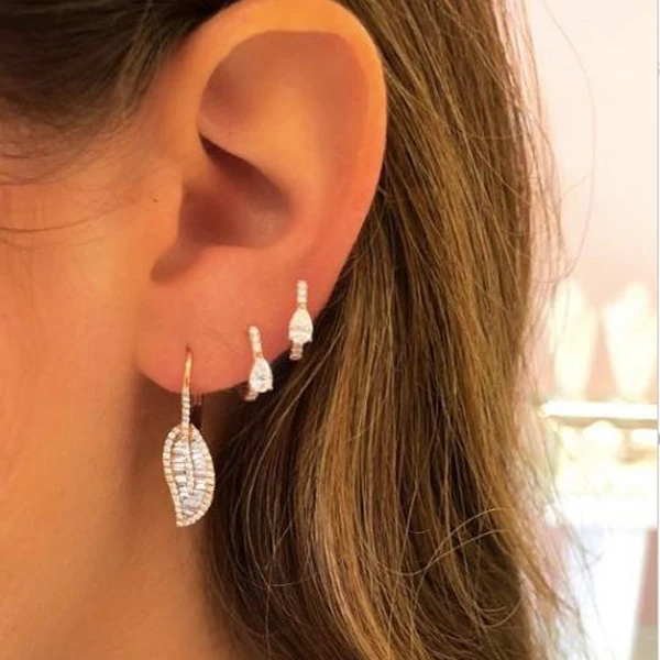 GOLD silver color high quality sparking bling baguette cubic zirconia cz leaf earring for women
GOLD silver color high quality sparking bling baguette cubic zirconia cz leaf earring for women