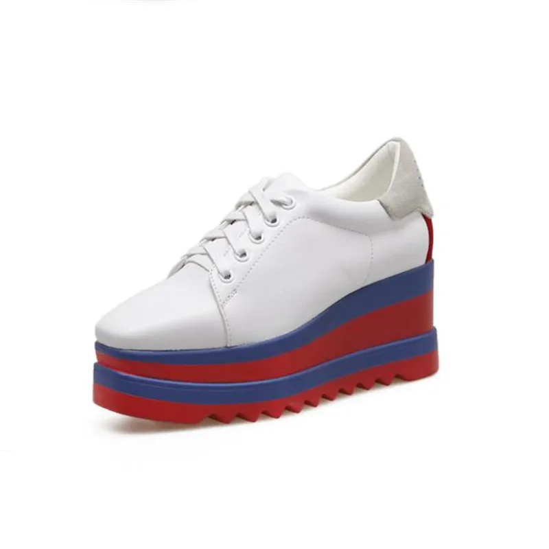 Platform Wedges Shoes 7CM Woman's High Heels Fashion Square Toe Lace Up Platform Heels Casual Women Creepers Zapatos De Mujer
Platform Wedges Shoes 7CM Woman's High Heels Fashion Square Toe Lace Up Platform Heels Casual Women Creepers Zapatos De Mujer