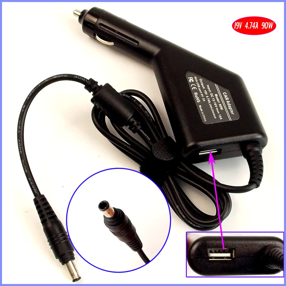 19V 4.74A 90W Laptop Car DC Adapter Charger + USB(5V 2A) for Samsung RC410 RC420 RC510 RC512 RC518 RC520 RC530 NP
19V 4.74A 90W Laptop Car DC Adapter Charger + USB(5V 2A) for Samsung RC410 RC420 RC510 RC512 RC518 RC520 RC530 NP