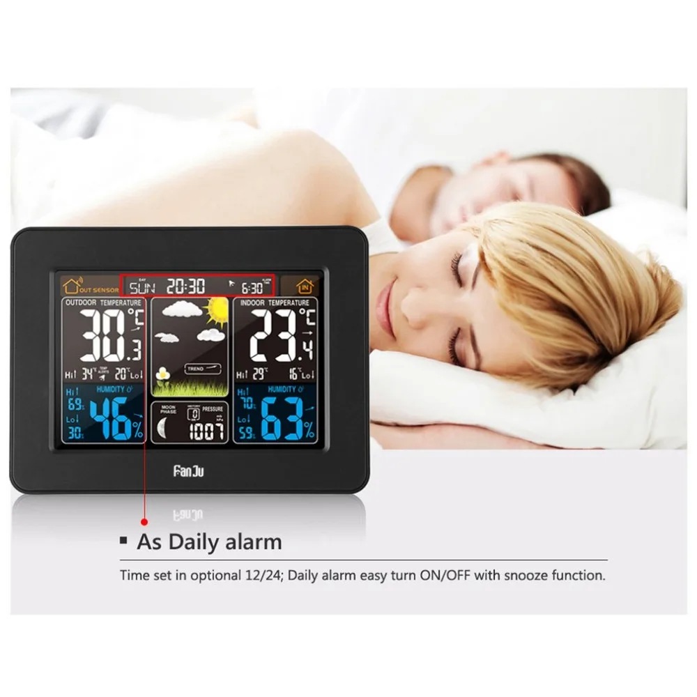 EU Plug Color Screen Weather Forecast Clock Bamboo Electric Wave Clock Multi-Function Electronic Rf Wireless Calendar
EU Plug Color Screen Weather Forecast Clock Bamboo Electric Wave Clock Multi-Function Electronic Rf Wireless Calendar