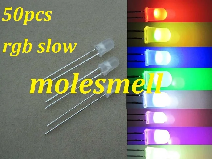 50pcs 5mm Diffused RGB Rainbow Slow Flashing Flash Red Green Blue LED Leds milky white lens
50pcs 5mm Diffused RGB Rainbow Slow Flashing Flash Red Green Blue LED Leds milky white lens