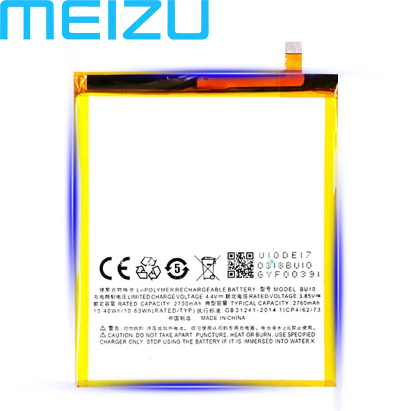 100% Original 2760mAh BU10 Battery For Meizu U10 Mobile Phone Latest Production High Quality With Tracking Number | Мобильные