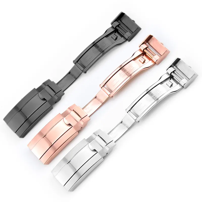 Watch accessories 16 mm for Rolex waterproof series with men's high-end insurance folding buckle silver gold rose color buttons.
Watch accessories 16 mm for Rolex waterproof series with men's high-end insurance folding buckle silver gold rose color buttons.