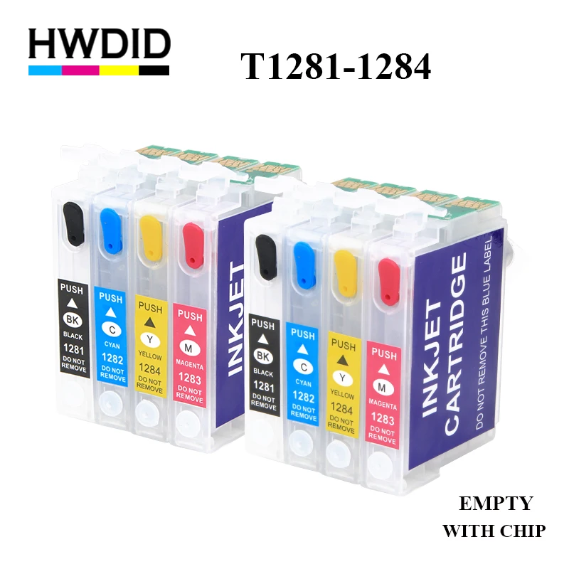 

HWDID 8pcs T1281 T1282 T1283 T1284 Ink cartridge Compatible for EPSON stylus S22 SX130 SX125 SX235W SX435W SX425W BX305F BX305FW