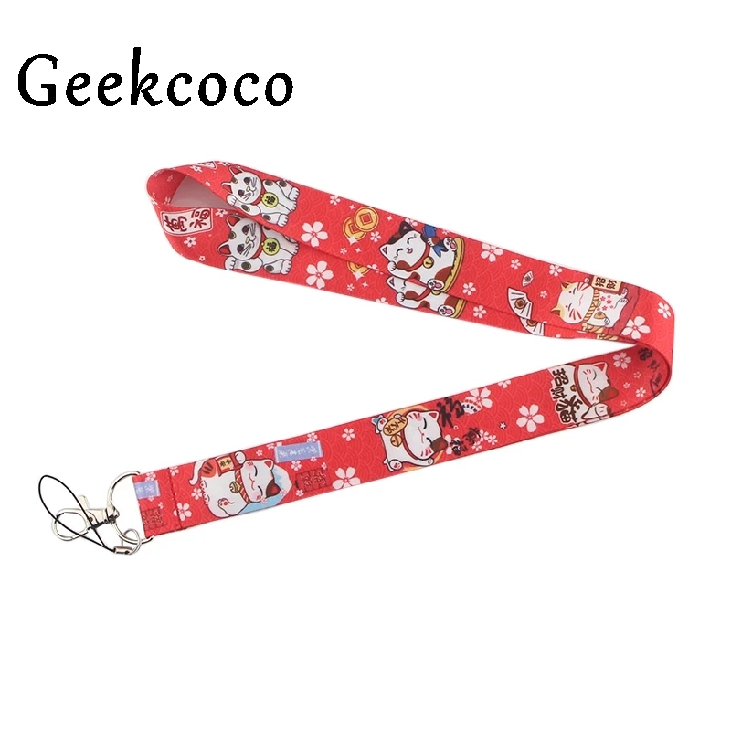 Cute Lucky Cat animal lanyard for keys mobile phone straps necklace card holders webbing ribbon keychain keyring hang rope J0429
Cute Lucky Cat animal lanyard for keys mobile phone straps necklace card holders webbing ribbon keychain keyring hang rope J0429