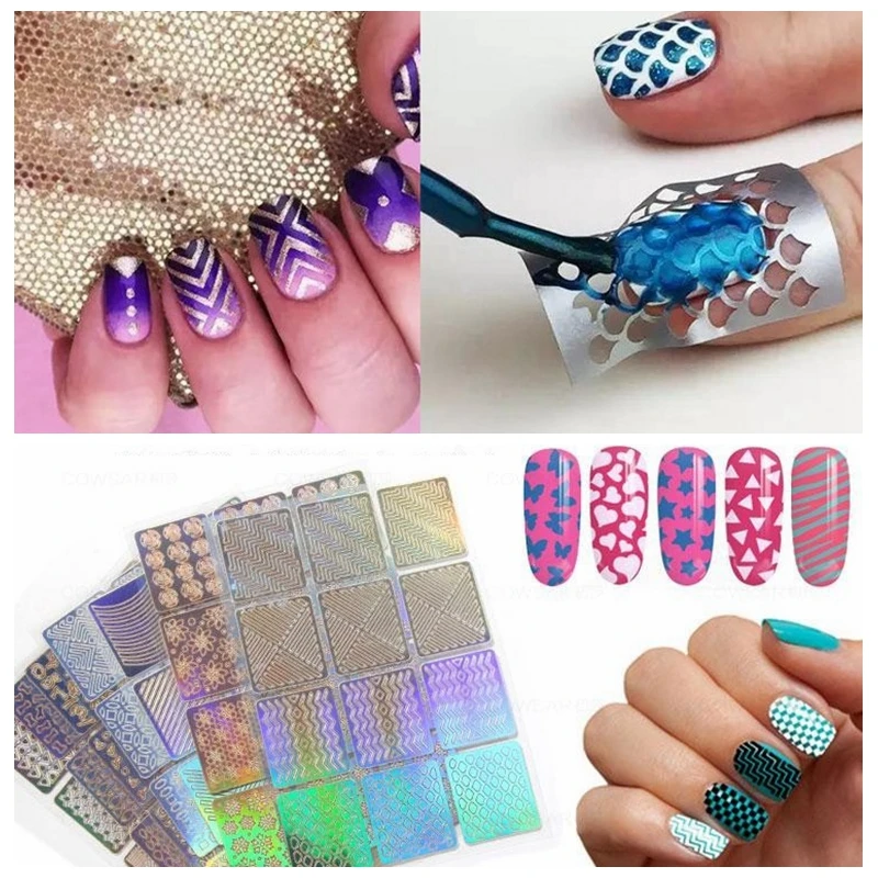 12Tips/sheet Nail Art Hollow Laser Sticker Stencil Gel Polish Nail Vinyl Tip Transfer Guide Template Nail Decals 24 Patterns
12Tips/sheet Nail Art Hollow Laser Sticker Stencil Gel Polish Nail Vinyl Tip Transfer Guide Template Nail Decals 24 Patterns
