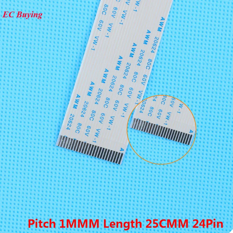 5Pcs FFC 250mm 24Pin Flexible Flat Cable 24Pin Ribbon Cable Forward Direction 1mm Pitch 25cm Length Same Side 24Pins For TTL
5Pcs FFC 250mm 24Pin Flexible Flat Cable 24Pin Ribbon Cable Forward Direction 1mm Pitch 25cm Length Same Side 24Pins For TTL