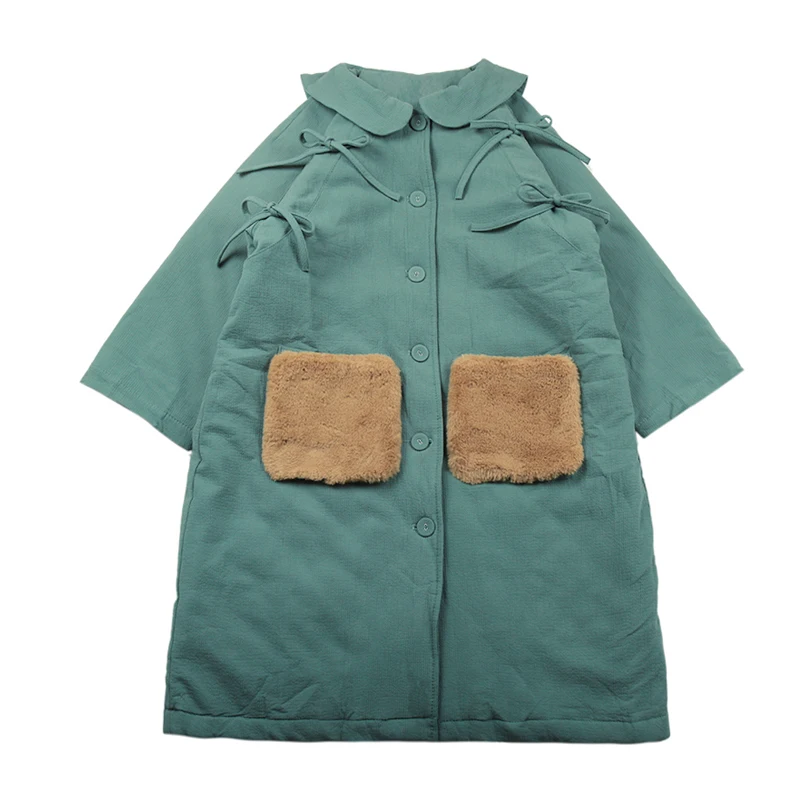 Casual Loose Women Winter Parkas Coats New Ladies Long Coat Loose Bow Tie Up Fur Patchwork Pockets Sweet Female Outwear Preppy
Casual Loose Women Winter Parkas Coats New Ladies Long Coat Loose Bow Tie Up Fur Patchwork Pockets Sweet Female Outwear Preppy