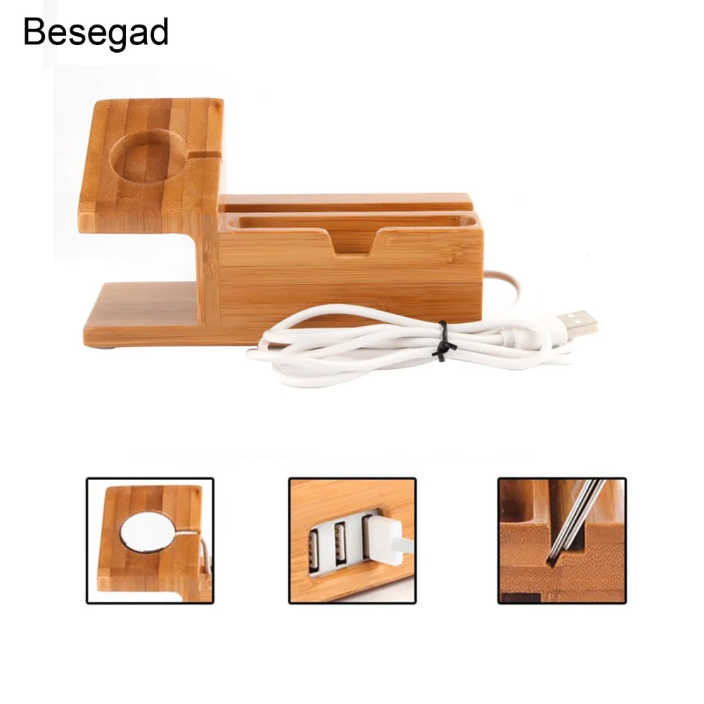 Besegad Wood Charging Charger Station Dock Stand Holder w/ 3 USB Hub Port for Apple Watch 2 3 4 iWatch iPhone X 10 8 7 6 6s Plus
Besegad Wood Charging Charger Station Dock Stand Holder w/ 3 USB Hub Port for Apple Watch 2 3 4 iWatch iPhone X 10 8 7 6 6s Plus
