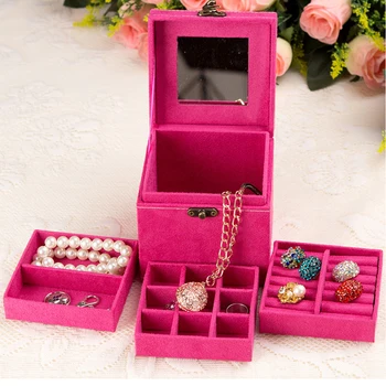 3 Layers Velvet Jewelry Box Ring Necklace Organizer Storage Case Flannel Makeup Organiser Women Memorial Day Gift Box Holder
3 Layers Velvet Jewelry Box Ring Necklace Organizer Storage Case Flannel Makeup Organiser Women Memorial Day Gift Box Holder