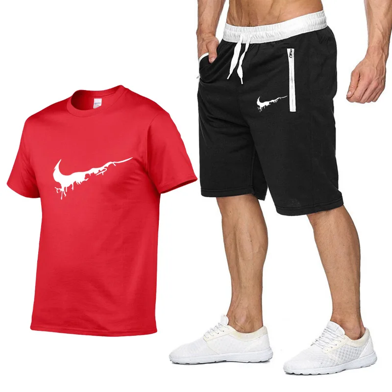 2019 New Brand Mens T shirt+shorts Set Summer Short Sleeve Tracksuit Gyms casual Male T shirt 2 piece Brand clothing
2019 New Brand Mens T shirt+shorts Set Summer Short Sleeve Tracksuit Gyms casual Male T shirt 2 piece Brand clothing