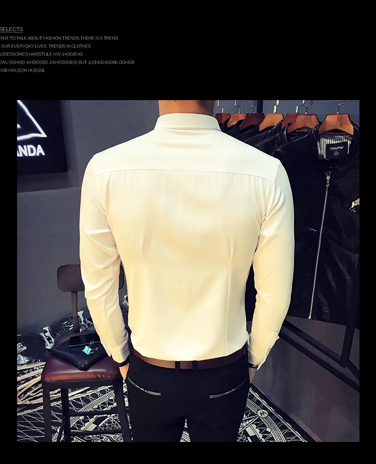 Camisa blanca plisada para hombre, camisas de esmoquin ajustadas, de manga larga, estilo inglés, informal, para fiesta Social y graduación, 5XL 7