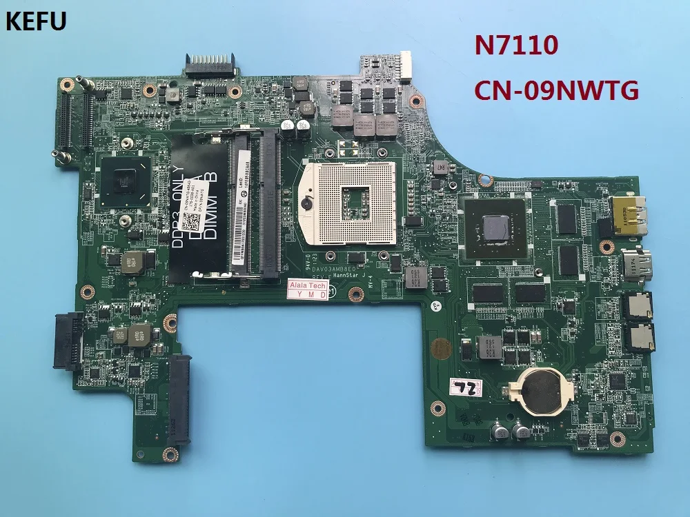 KEFU CN-09NWTG 9NWTG FIT FOR DELL INSPIRON 17R N7110 laptop motherboard DAV03AMB8E1 DAV03AMB8E0 REV:E mainboard | Компьютеры и офис