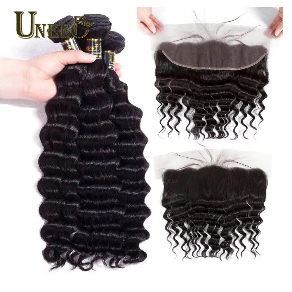 Uneed Hair Malaysian Loose Deep Wave 3 or 4Bundles With Lace Frontal Closure 13X4 Remy Human Hair Weave Bundles With Frontal
Uneed Hair Malaysian Loose Deep Wave 3 or 4Bundles With Lace Frontal Closure 13X4 Remy Human Hair Weave Bundles With Frontal