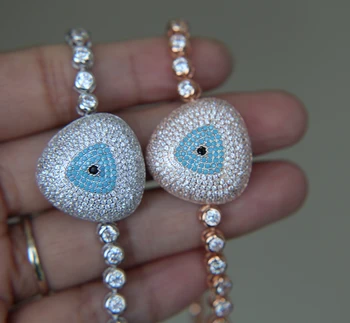 Brand Luxury Fashion Bracelet for Women Big EVIL EYE Clear Cubic Zircon Crystal Wedding Jewelry For Female Gift TIO QUALITY
Brand Luxury Fashion Bracelet for Women Big EVIL EYE Clear Cubic Zircon Crystal Wedding Jewelry For Female Gift TIO QUALITY