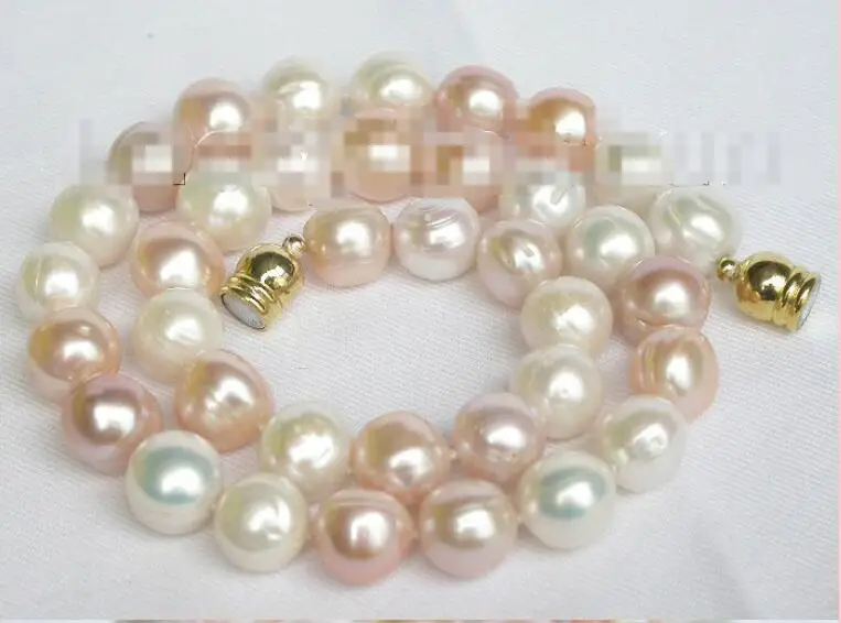 Free shipping hot sale Women Bridal Wedding Jewelry >>baroque 17" 12mm round white pink freshwater pearls necklace magnet clasp
Free shipping hot sale Women Bridal Wedding Jewelry >>baroque 17" 12mm round white pink freshwater pearls necklace magnet clasp