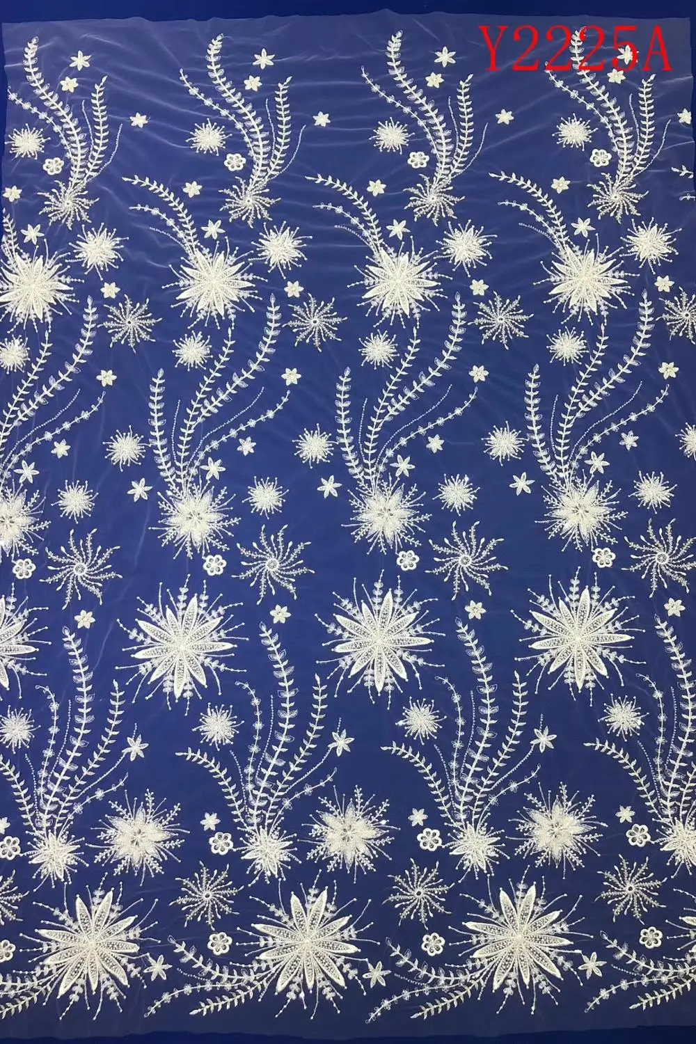 Y2225A Ivory Beaded Embroidery Lace Wedding Dress Fabric Nigerian Textile African Trimming Lace 5Yards/ lot
Y2225A Ivory Beaded Embroidery Lace Wedding Dress Fabric Nigerian Textile African Trimming Lace 5Yards/ lot