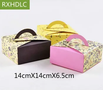 14*14*6.5cm Gray pink Cupcake Boxes With Handle Cookie Packaging Box for wedding party 100pcs/lot Free DHL shipping
14*14*6.5cm Gray pink Cupcake Boxes With Handle Cookie Packaging Box for wedding party 100pcs/lot Free DHL shipping