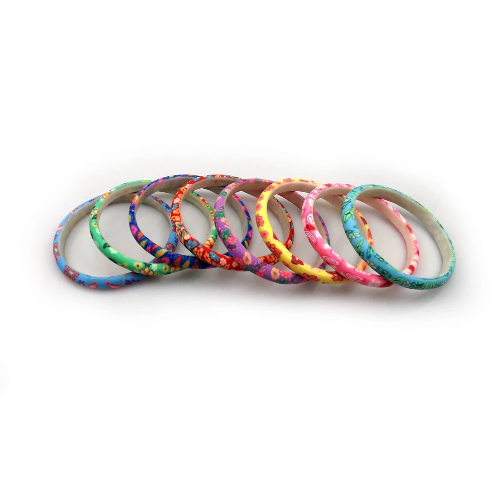 Printed Polymer Clay Bangles Free Shipping, Wholesale 24pcs Fashion Flower Bangles For Kids
Printed Polymer Clay Bangles Free Shipping, Wholesale 24pcs Fashion Flower Bangles For Kids