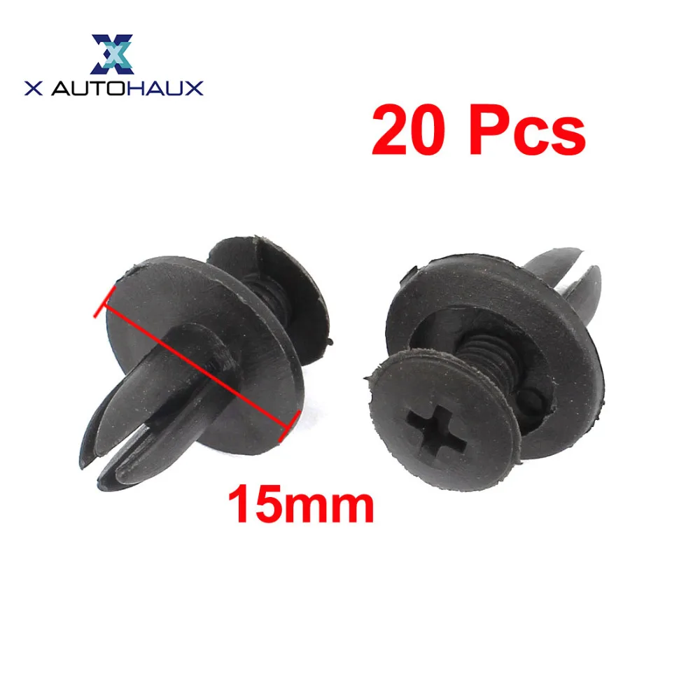 

X Autohaux 20PCS Fit Hole Size 6mm/0.24" Head Diameter 15mm/0.6" Car Bumper 6Mm Hole Plastic Rivets Fasteners Clips For Toyota