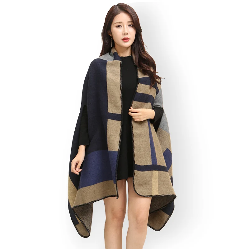 New geometric plaid over lock poncho scarves with sleeve opening women thick warm cashmere blanket cape scarf lady shawl wrap
New geometric plaid over lock poncho scarves with sleeve opening women thick warm cashmere blanket cape scarf lady shawl wrap