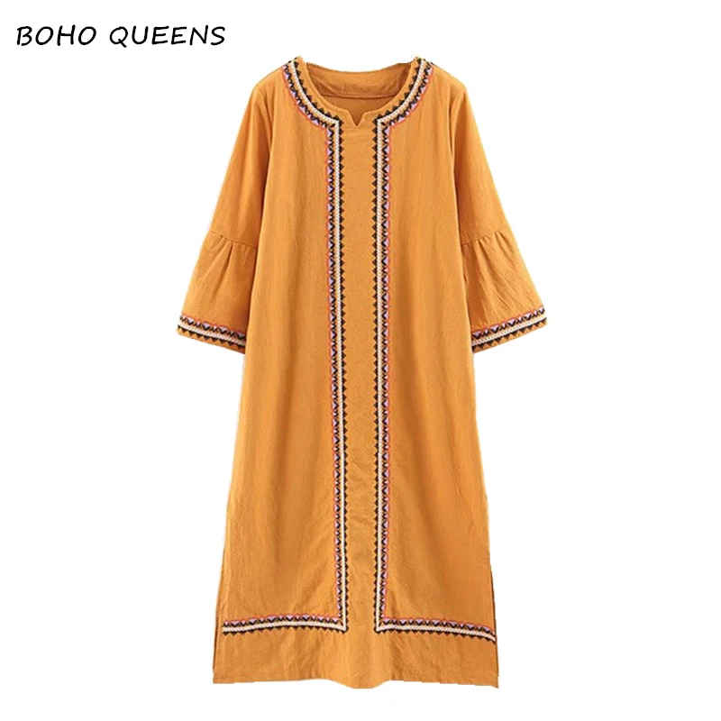 Boho Chic vestidos vintage dress Linen cotton Floral embroidery beach Bohemian midi dress Ladies tassel Summer dress
Boho Chic vestidos vintage dress Linen cotton Floral embroidery beach Bohemian midi dress Ladies tassel Summer dress