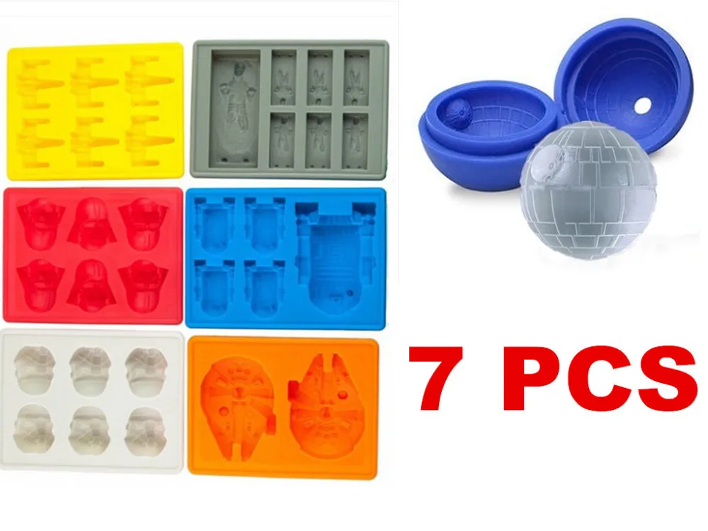 Hot Selling Popular 7pcs Star Wars Darth Vader Storm Trooper Silicone Ice Cube Tray Mold Chocolate Mold Cake Baking Tools IT041
Hot Selling Popular 7pcs Star Wars Darth Vader Storm Trooper Silicone Ice Cube Tray Mold Chocolate Mold Cake Baking Tools IT041