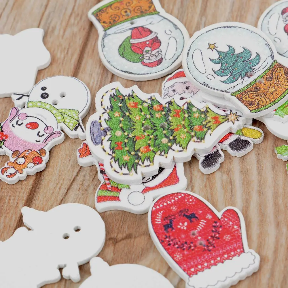 50pcs Mixed Wooden Button Christmas Pattern Scrapbook Decorative Buttons Mix Garment Botoes Accessories For Craft DIY
50pcs Mixed Wooden Button Christmas Pattern Scrapbook Decorative Buttons Mix Garment Botoes Accessories For Craft DIY
