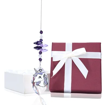 H&D Purple Crystal Suncatcher Collectible Window Decor Rainbow Maker Hanging Pendant with Horse Ornament Creative Gift For Kids
H&D Purple Crystal Suncatcher Collectible Window Decor Rainbow Maker Hanging Pendant with Horse Ornament Creative Gift For Kids