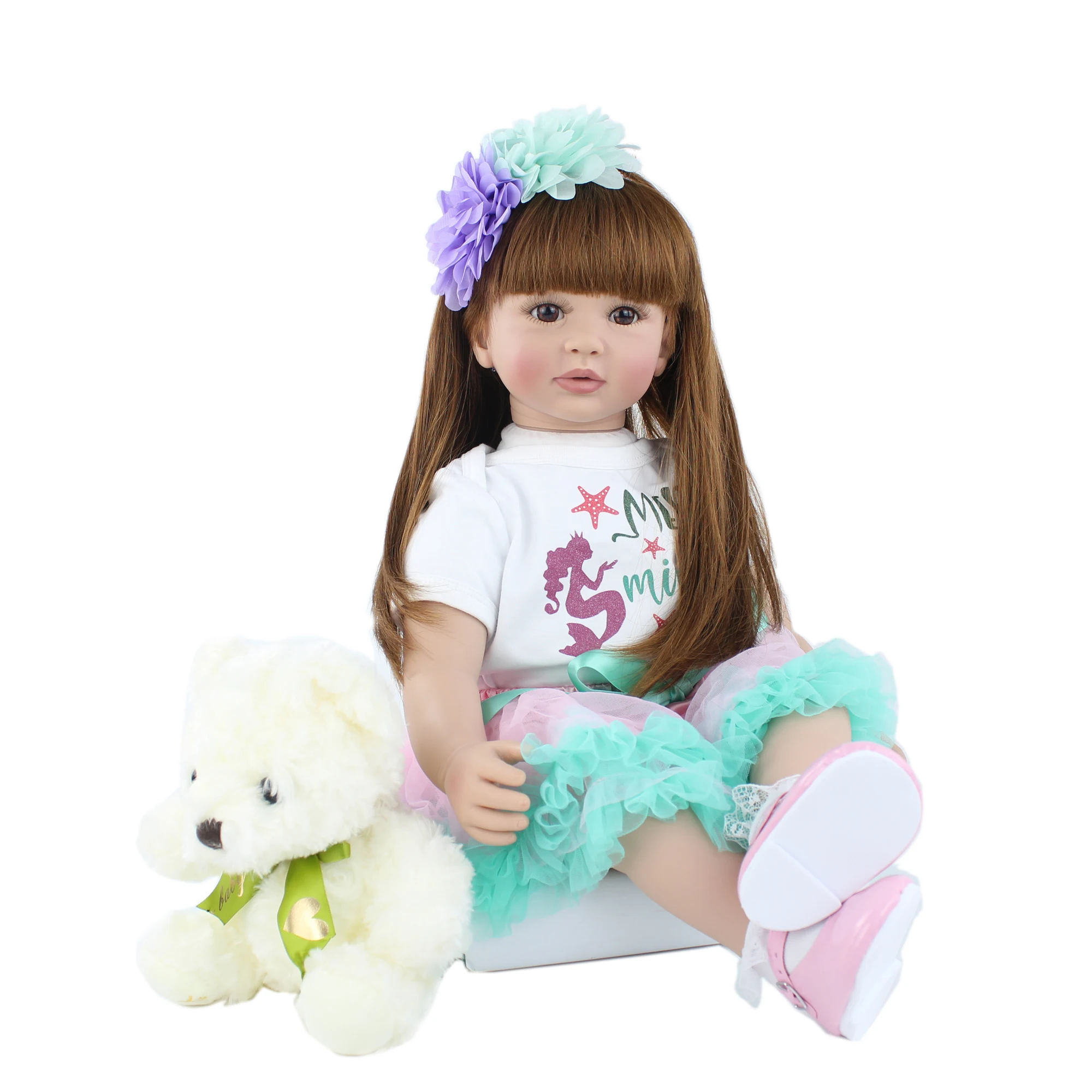 60cm Silicone Vinyl Princess Babies Doll For Kids Reborn Toddler Princess Babies Doll Toy For Girl Fashion Birthday Gift
60cm Silicone Vinyl Princess Babies Doll For Kids Reborn Toddler Princess Babies Doll Toy For Girl Fashion Birthday Gift