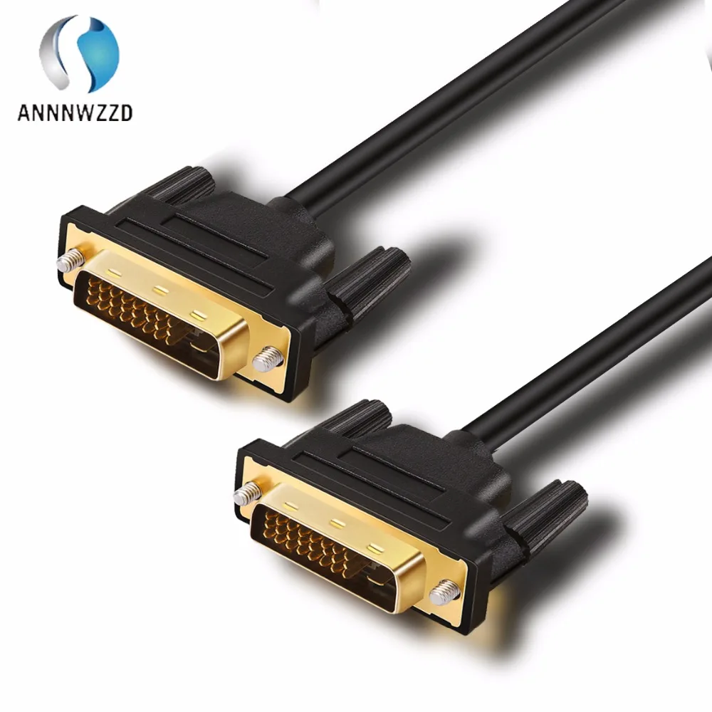 DVI D 24 + 1 С двумя звеньями мужской и цифровой видео кабель позолоченный с