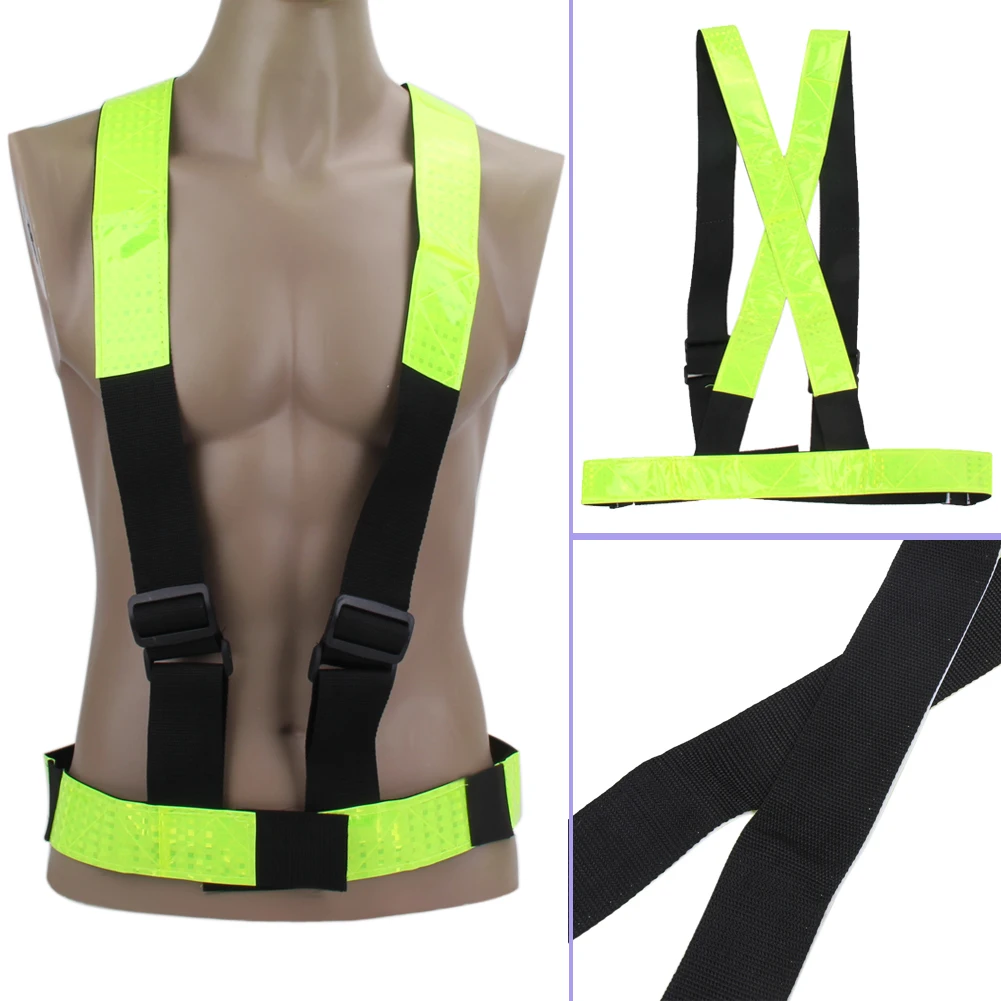 Image Multi Adjustable Outdoor Safety Visibility Reflective Vest Gear Stripes US#V