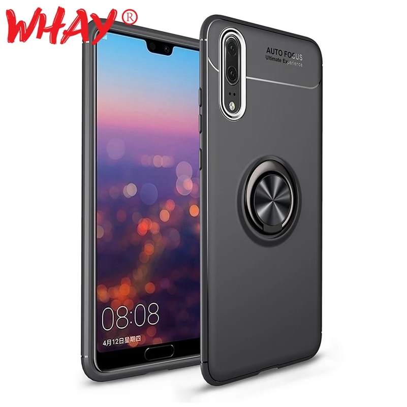 Силиконовый чехол для телефона huawei P20 Pro Роскошный Coque кольцевой магнитный