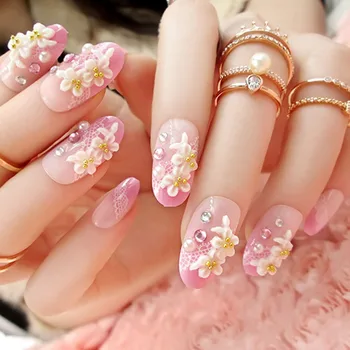 Gorgeous Fake Nails with glue for bride wedding nail tips Shiny Pink artificial nails Carved Flower crystal long false nail
Gorgeous Fake Nails with glue for bride wedding nail tips Shiny Pink artificial nails Carved Flower crystal long false nail